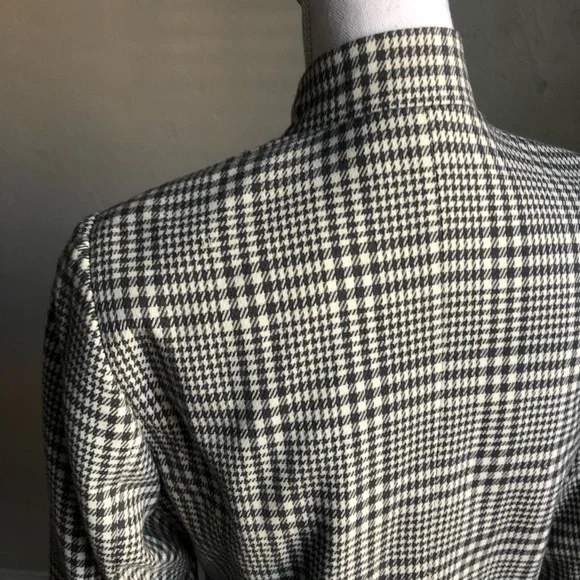 Lifestyle Attitude by Larry Levine Collarless Houndstooth Jacket M Grey White - Picture 12 of 15